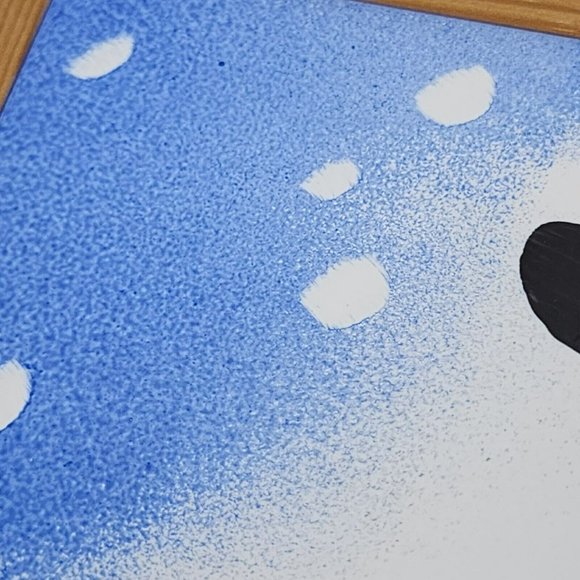 Helina Tilk Hand Painted Tile Trivet Snow Birds Berries Red Breasted Blue Sky - Picture 8 of 8